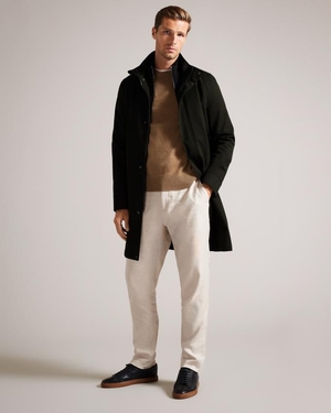 Manteau Ted Baker Funnel Neck With Removable Lining Vert Foncé Homme | HTZ-96761688